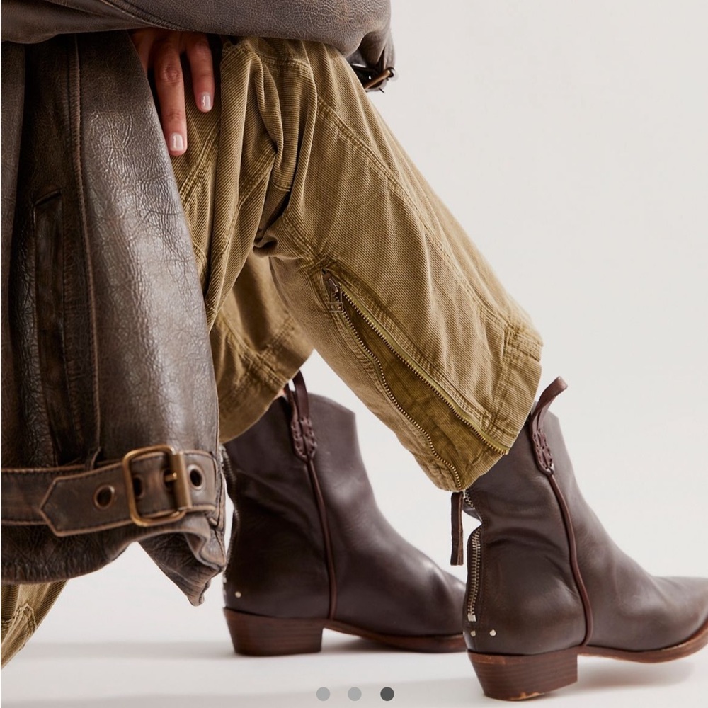 NEW! Free People High Gear Moto Corduroy Pants Weeping Willow Colorway